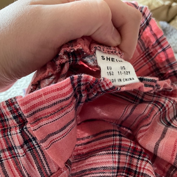 SHEIN Youth Pink Striped Pants With Belt size 11-12Y - Picture 2 of 2